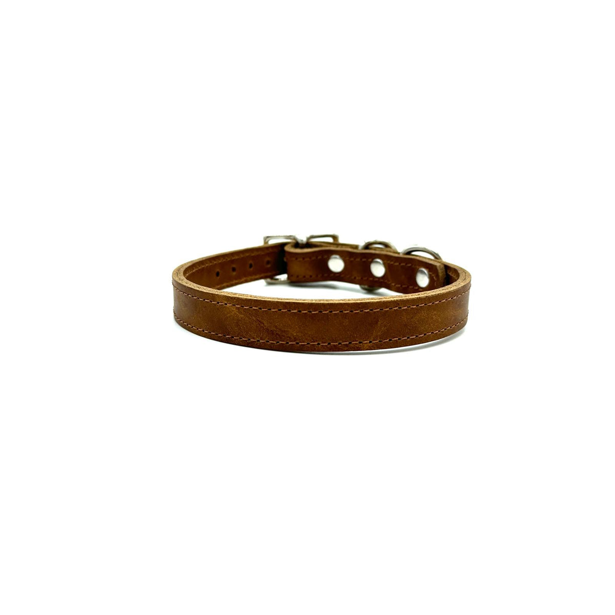 Classic American Bison Leather Dog Collar