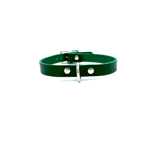 Italian Leather D-Ring Dog Collar
