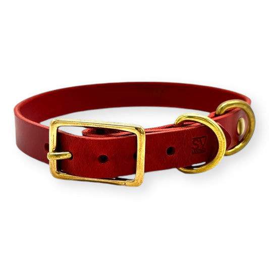 Classic Italian Leather Dog Collar