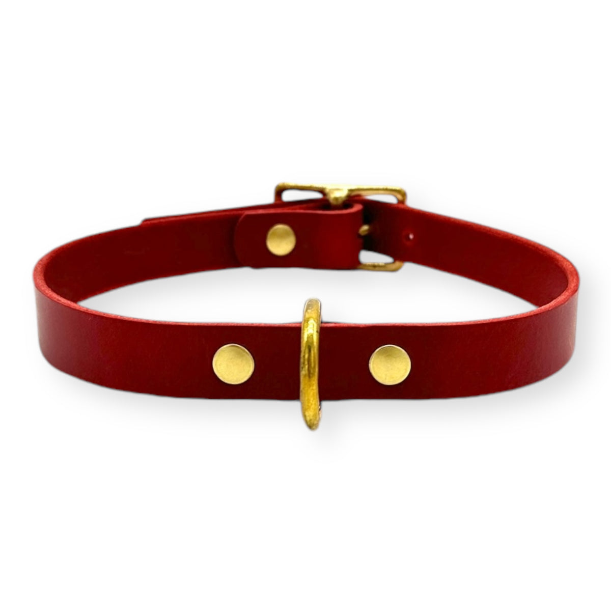 Italian Leather D-Ring Dog Collar