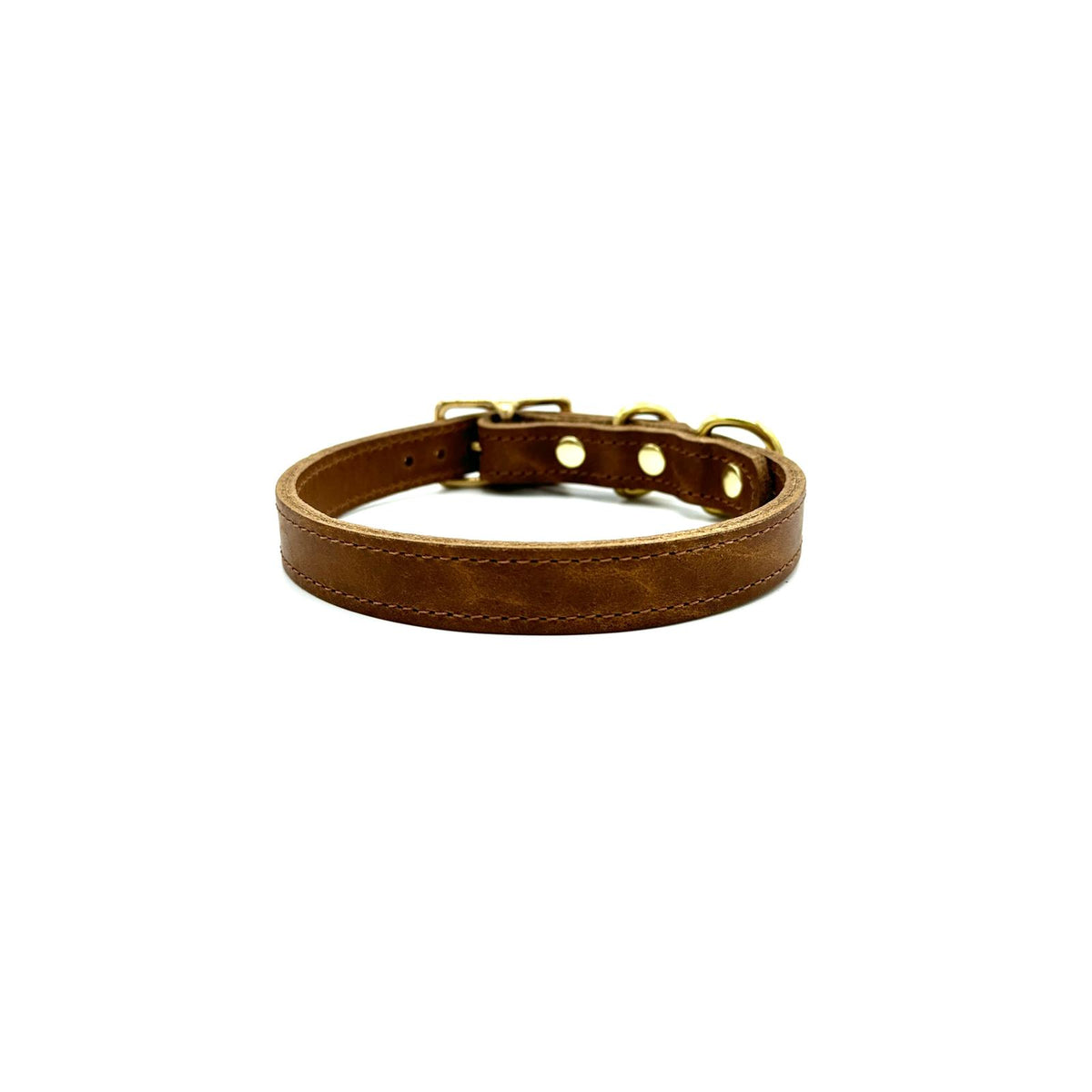 Classic American Bison Leather Dog Collar