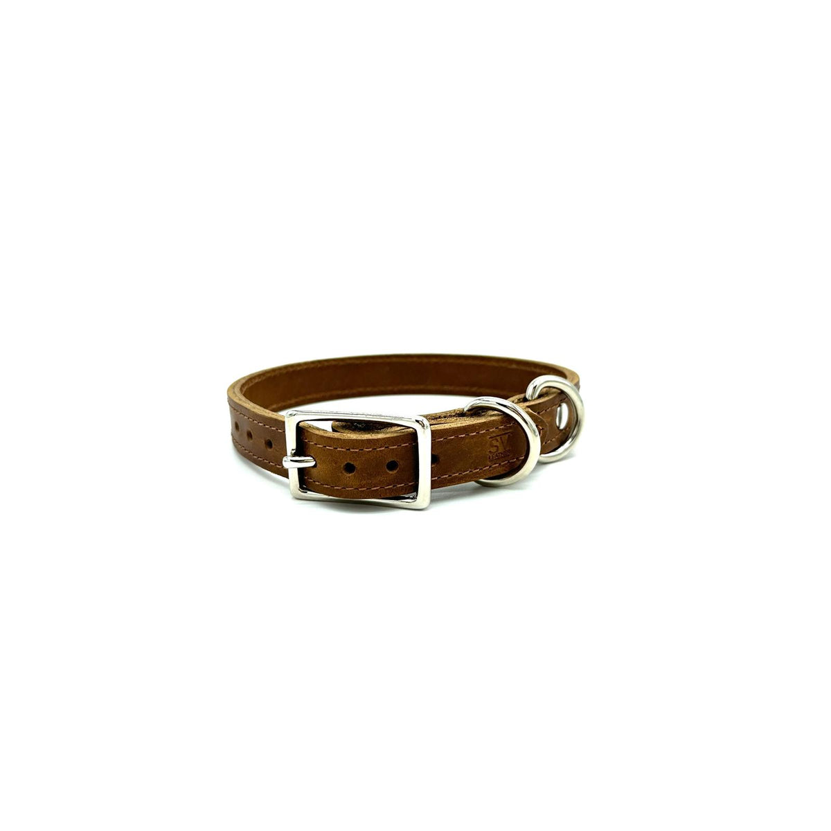 Classic American Bison Leather Dog Collar