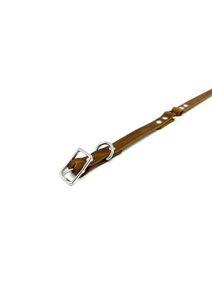 American Bison Leather O-Ring Dog Collar