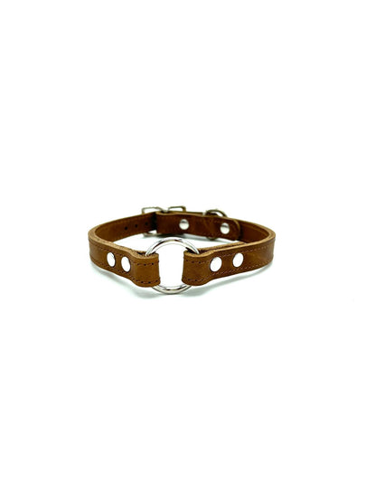 American Bison Leather O-Ring Dog Collar