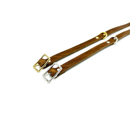 American Bison Leather D-Ring Dog Collar