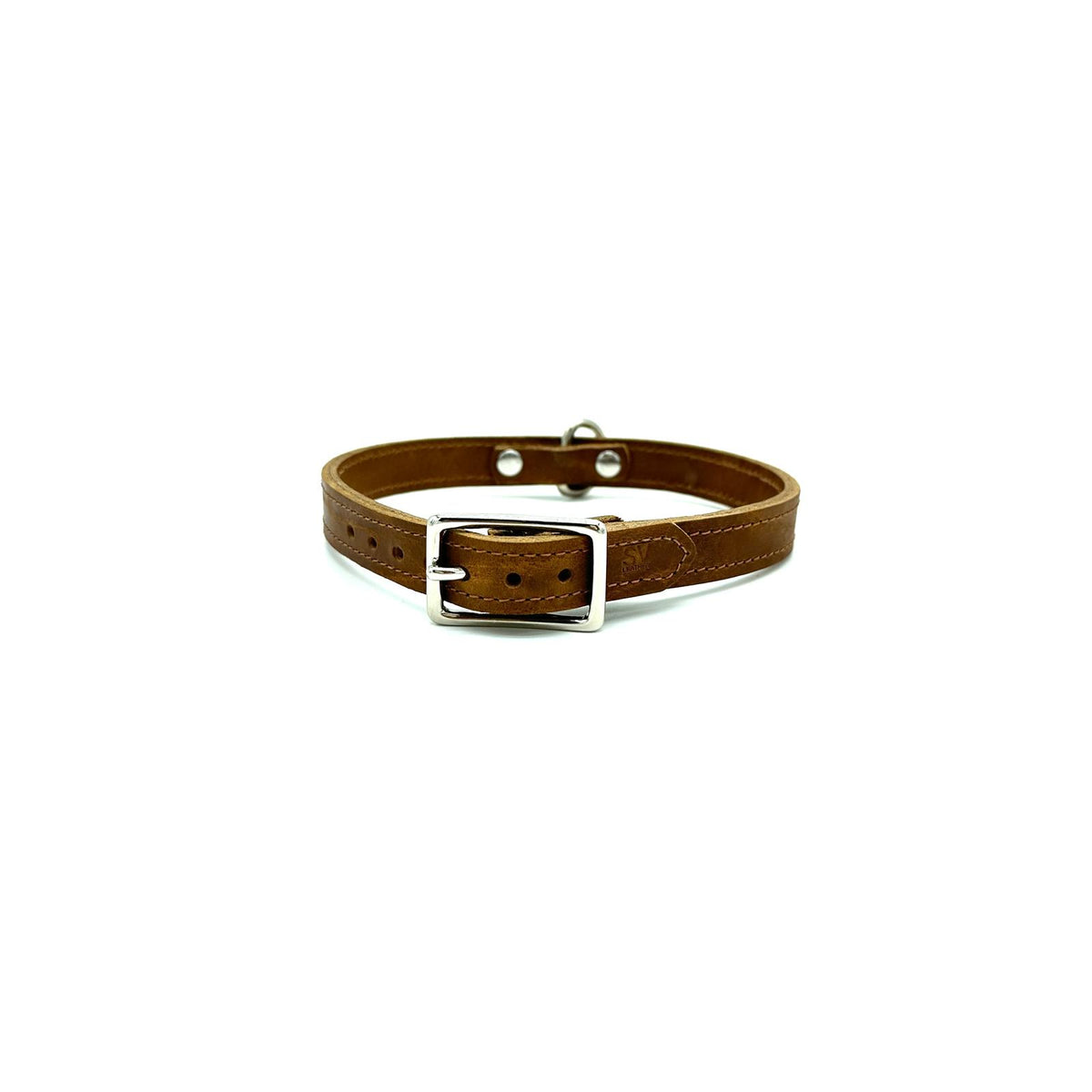 American Bison Leather D-Ring Dog Collar
