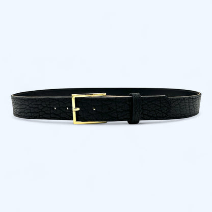 Sierra Black Bison Leather Belt 1.5"