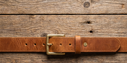 Ridge Brown Bison Leather Belt 12oz