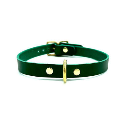 Italian Leather D-Ring Dog Collar